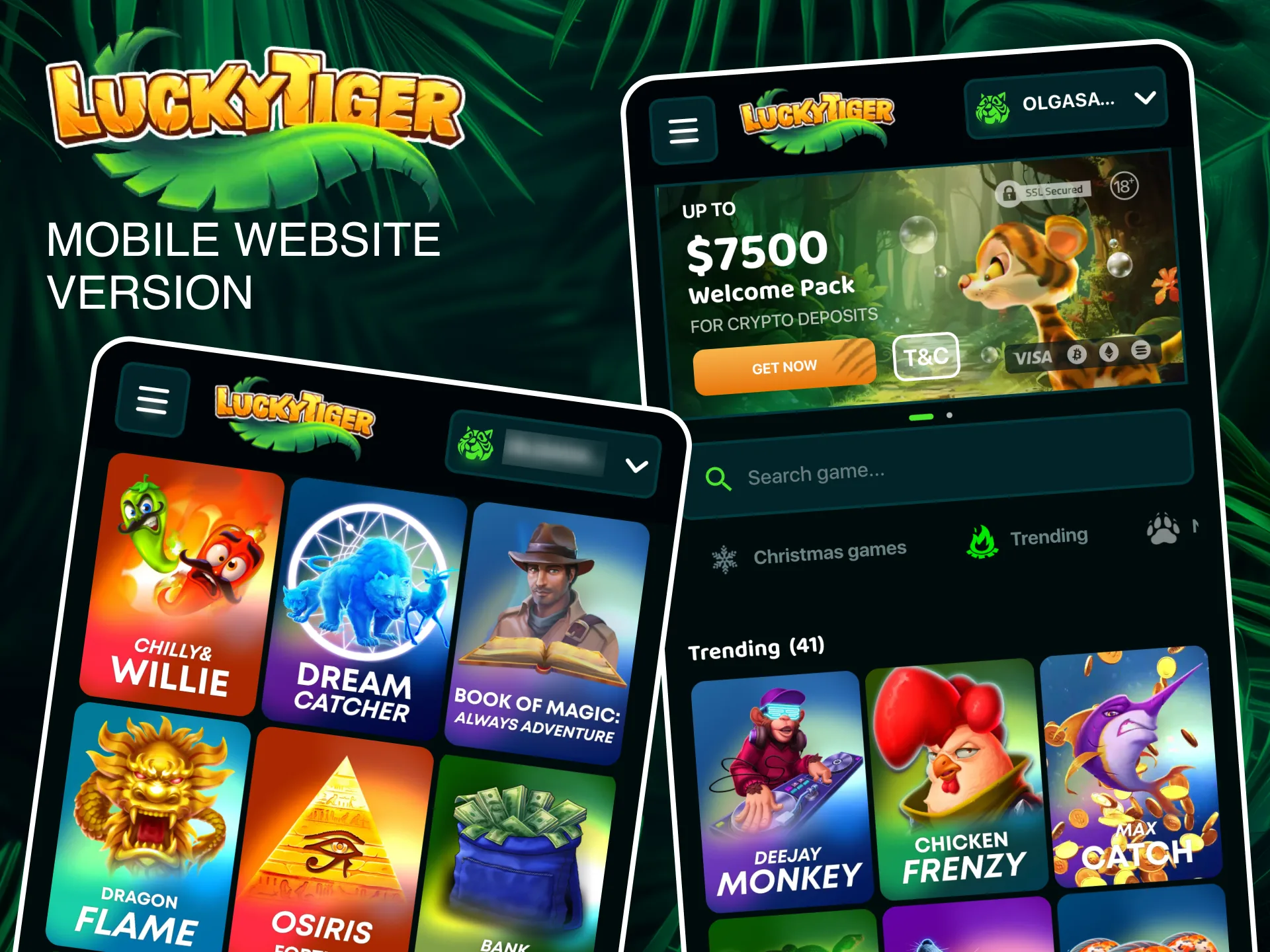 Play on the go with Lucky Tiger’s mobile version designed for smooth and enjoyable gameplay.