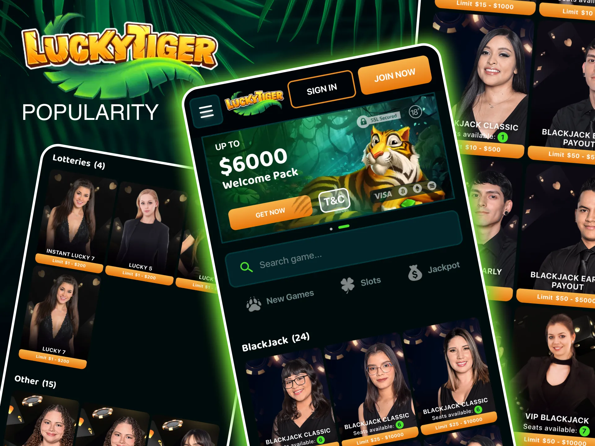 Step into the action with Lucky Tiger’s live dealer games, combining realism, strategy.