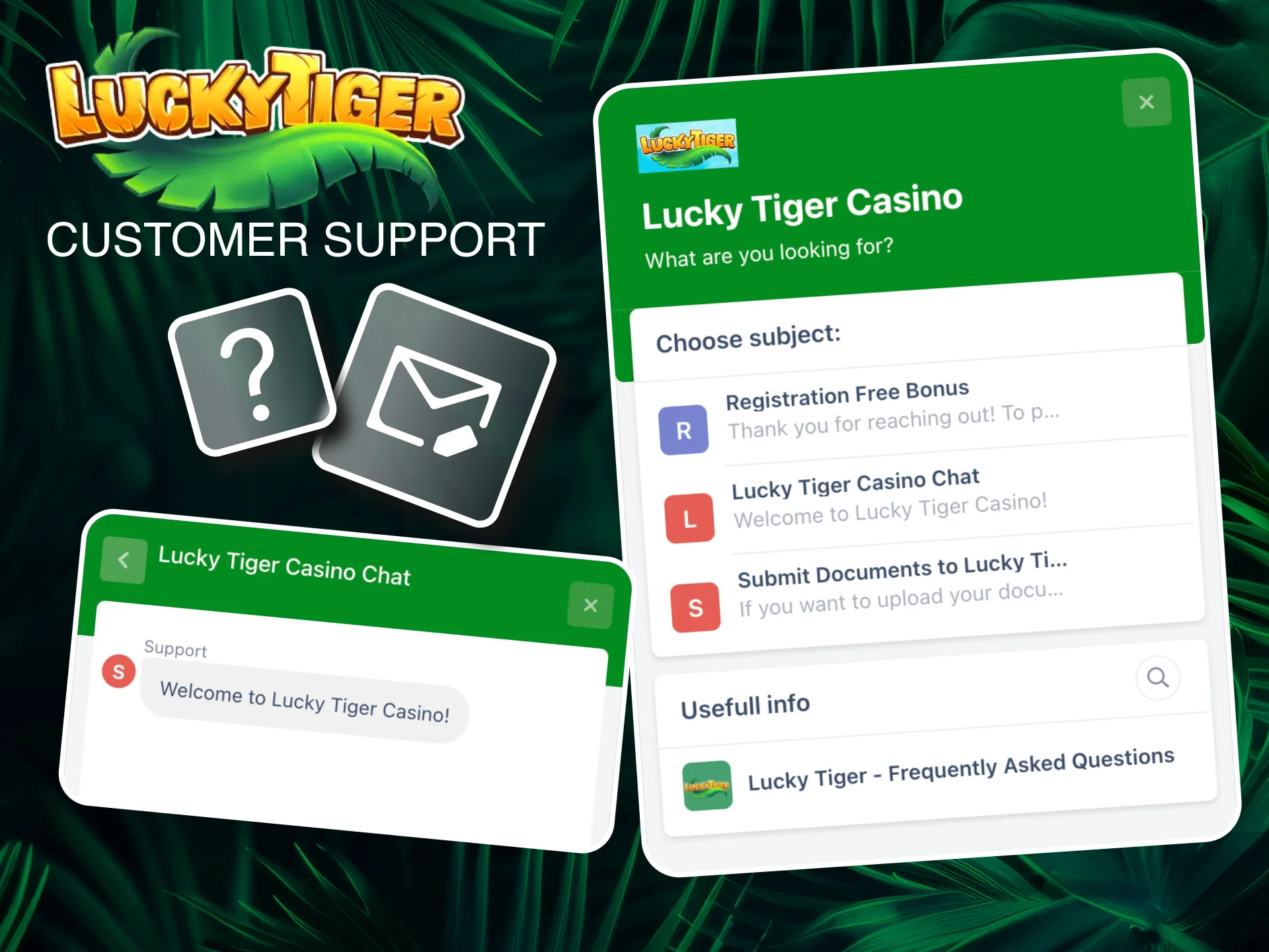 Contact Lucky Tiger’s responsive support team anytime via live chat, phone, or email.
