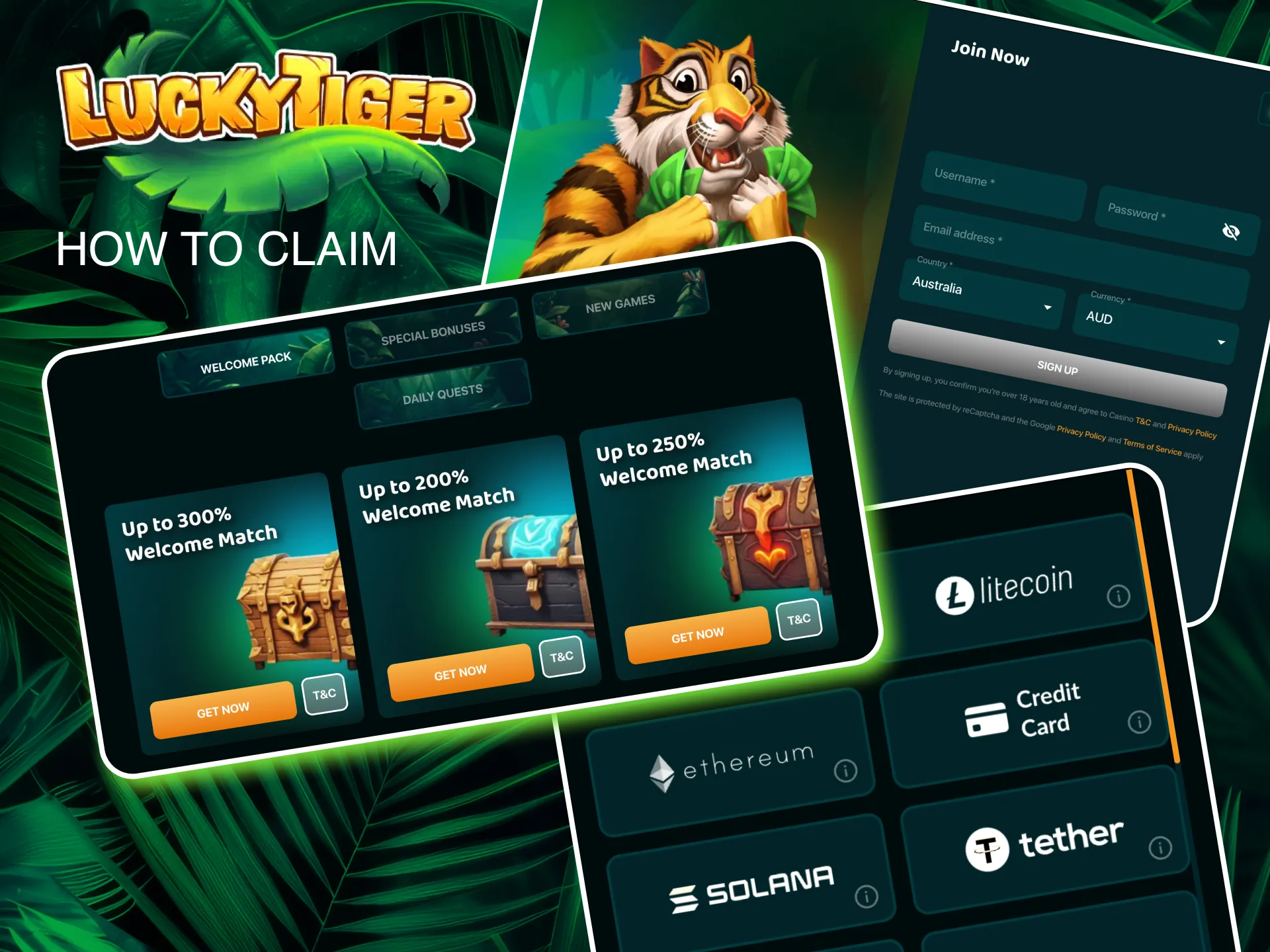Maximize your gameplay at Lucky Tiger with bonuses credited after registration and deposit.